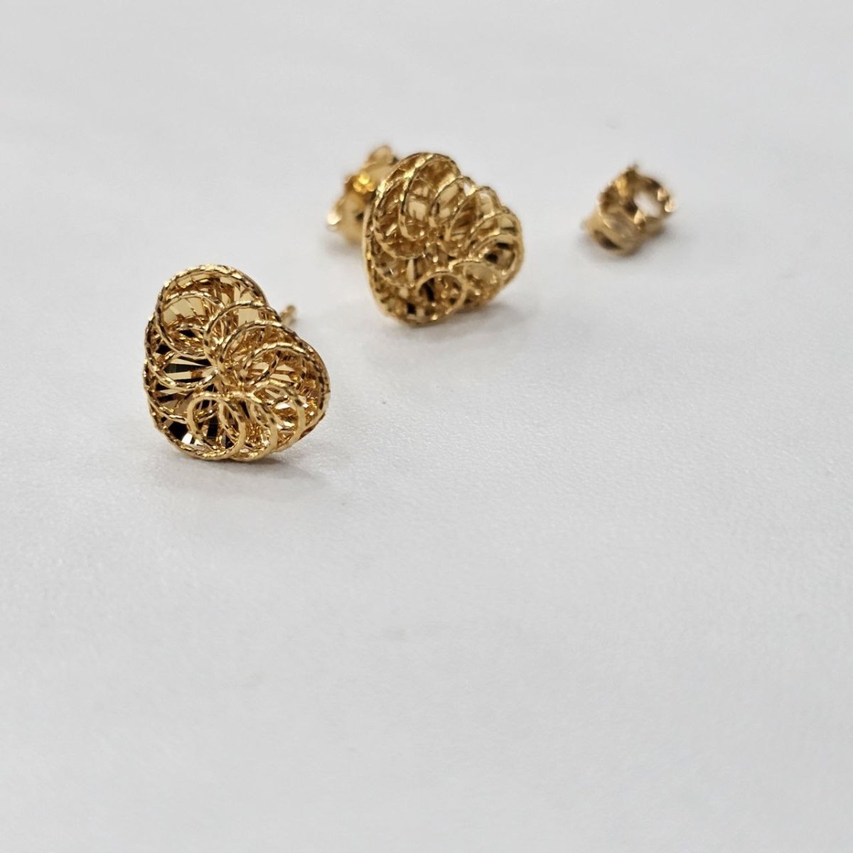 22k / 916 Gold Mesh Heart Earring - Best Gold Shop 22k gold 22k gold earring 916 gold Earrings