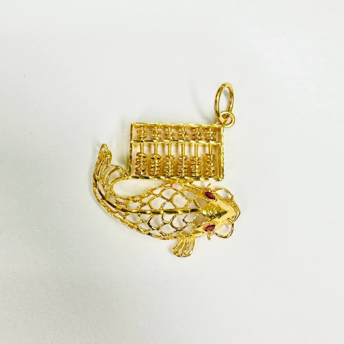 22k / 916 Gold moving abacus koi fish pendant - Best Gold Shop 22k gold 22k gold pendant 916 gold 916 gold