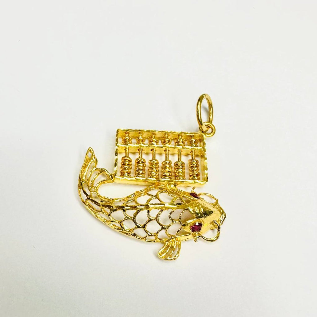 22k / 916 Gold moving abacus koi fish pendant - Best Gold Shop 22k gold 22k gold pendant 916 gold 916 gold