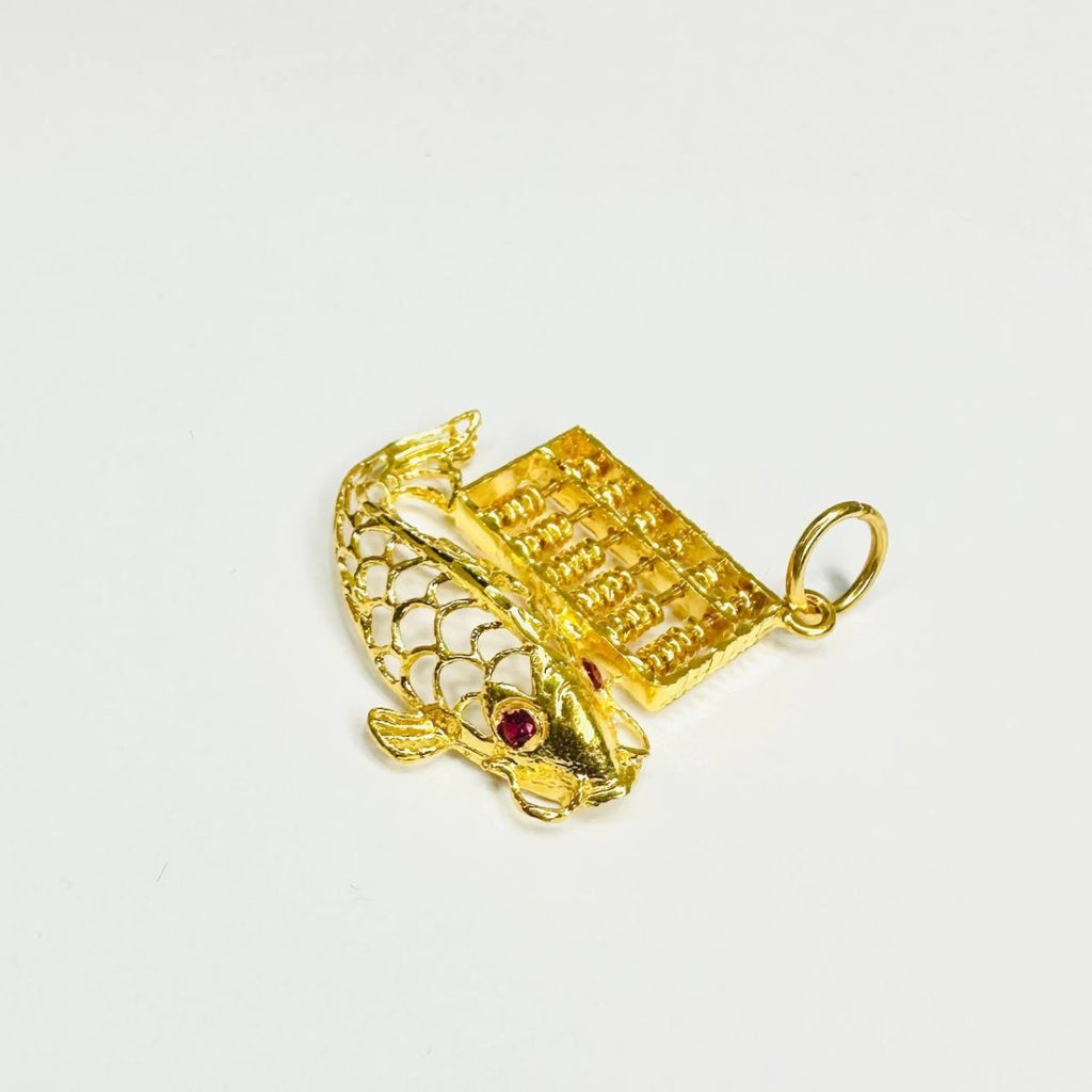 22k / 916 Gold moving abacus koi fish pendant - Best Gold Shop 22k gold 22k gold pendant 916 gold 916 gold