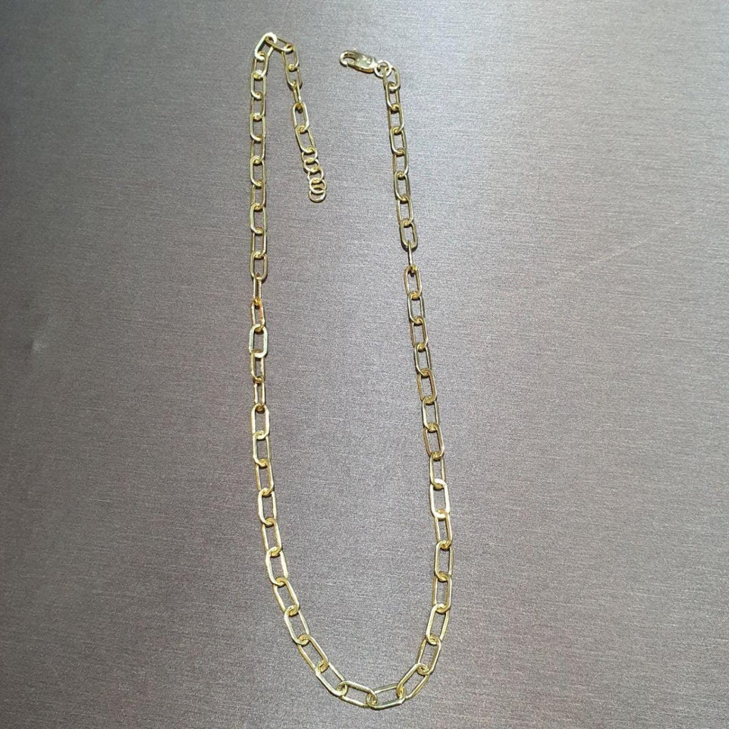 22k / 916 Gold Paper Clip Link Necklace - Best Gold Shop 22k gold 22k gold chain 22k gold necklace Necklaces