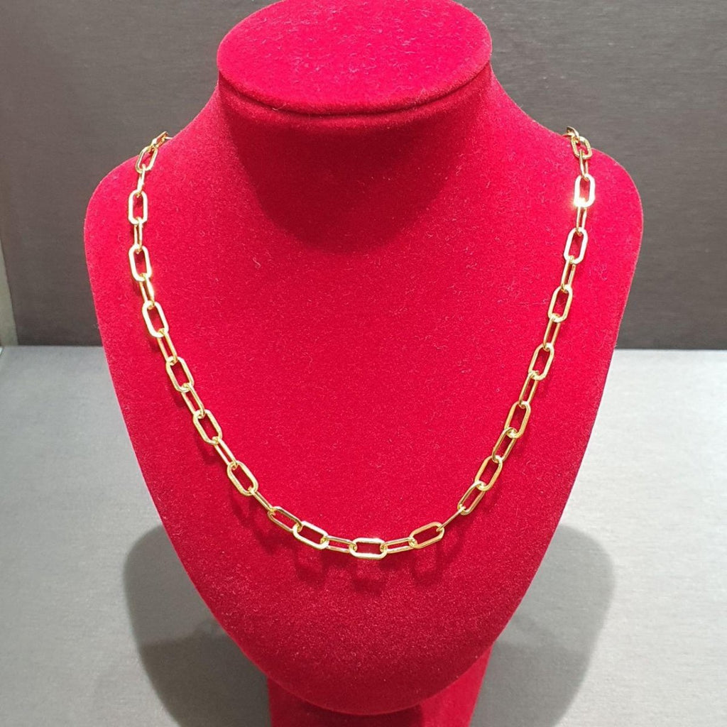 22k / 916 Gold Paper Clip Link Necklace - Best Gold Shop 22k gold 22k gold chain 22k gold necklace Necklaces