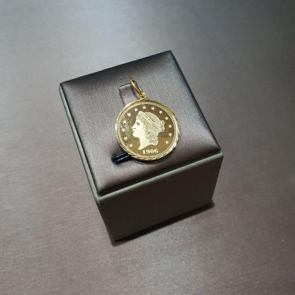 22k / 916 gold Queen Elizabeth Coin pendant - Best Gold Shop 22k gold 22k gold pendant 916 gold Charms & Pendants