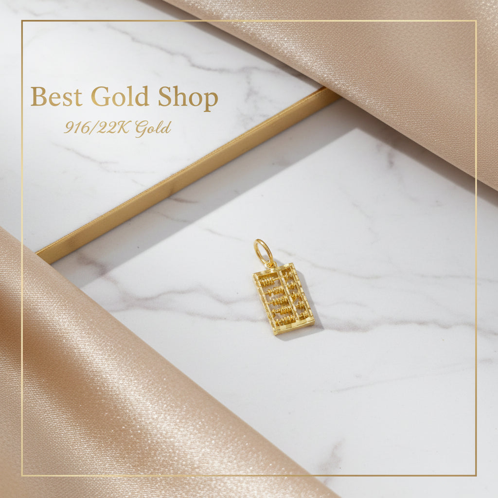 22k / 916 Gold Big Rectangle abacus pendant by Best Gold ShopCharms & PendantsBest Gold Shop