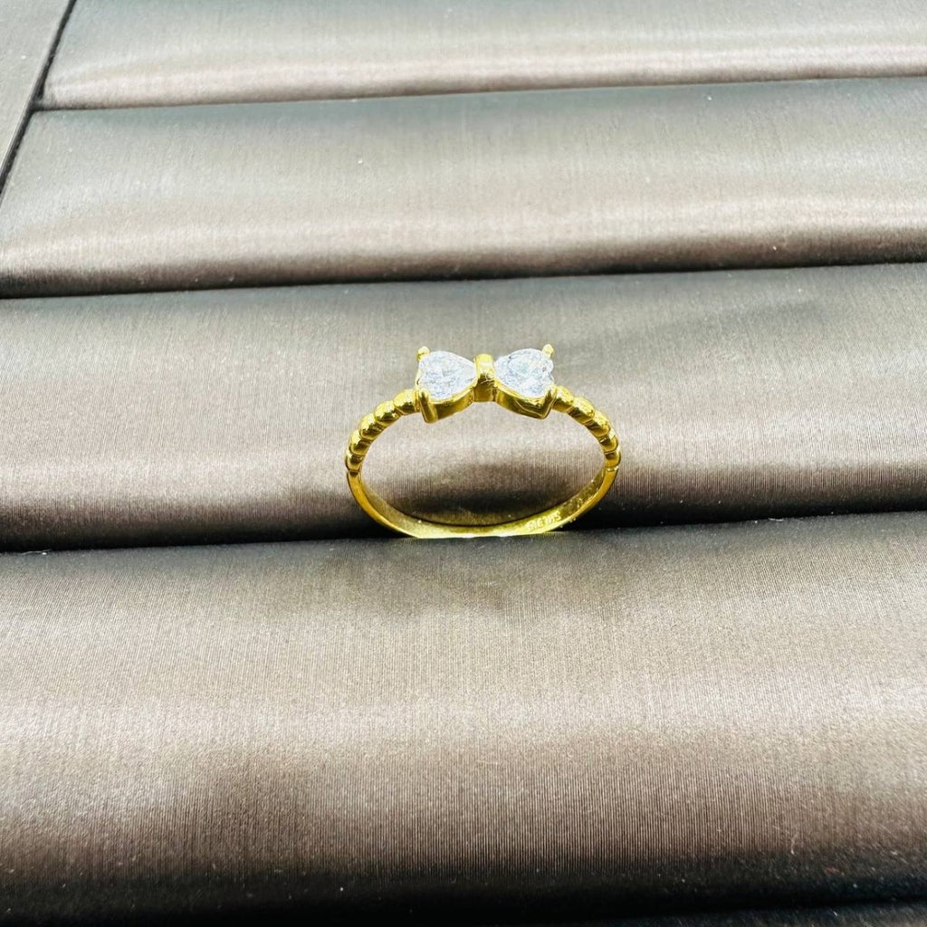 22k / 916 Gold Ribbon Zirconia Ring - Best Gold Shop 22k gold 22k gold ring 916 gold 916 gold