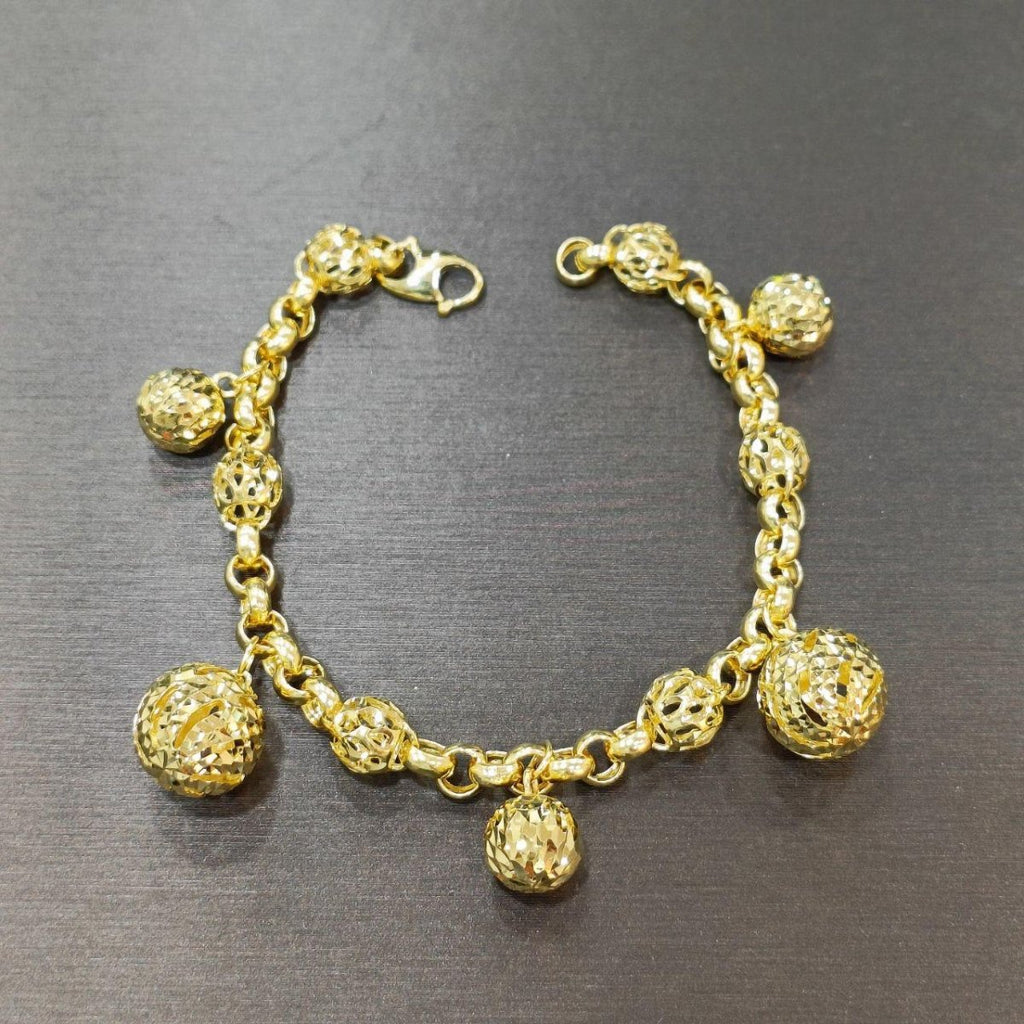 22k / 916 Gold Ring with dangling ball bracelet - Best Gold Shop 22k gold 22k gold bracelet 916 gold 916 gold