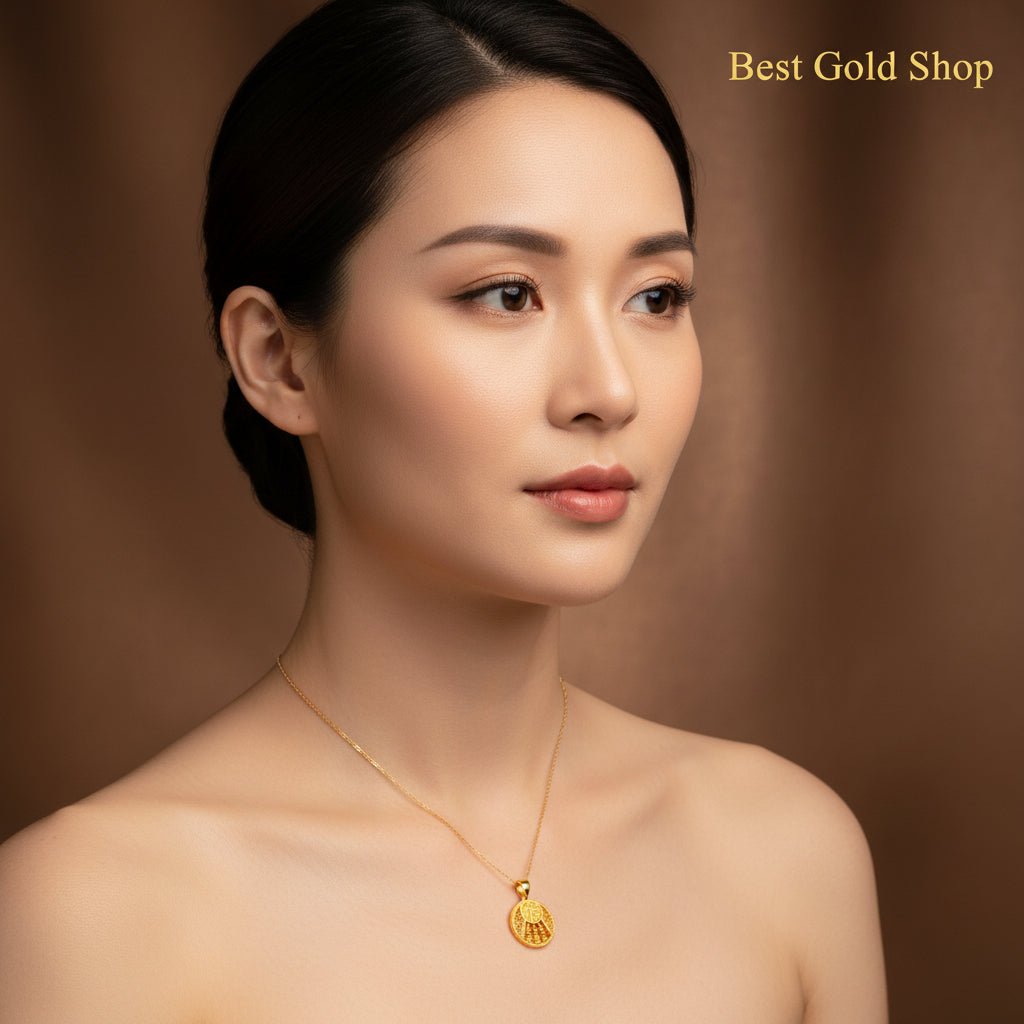 916 Gold Round Fortune Abacus PendantCharms & PendantsBest Gold Shop