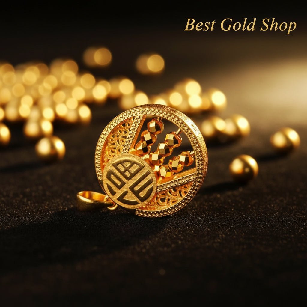 916 Gold Round Fortune Abacus PendantCharms & PendantsBest Gold Shop