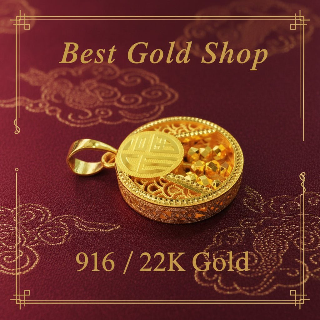 916 Gold Round Fortune Abacus PendantCharms & PendantsBest Gold Shop