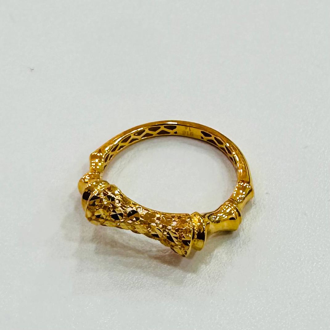 22K / 916 Gold Sculpted Bamboo Rings – Bold Artistic Design - Best Gold Shop 22k gold 22k gold ring 916 gold Rings