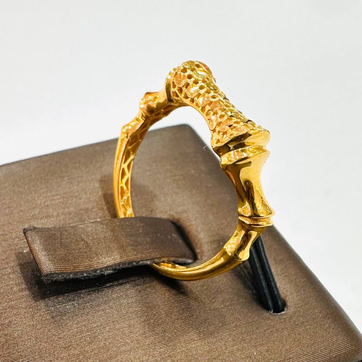 22K / 916 Gold Sculpted Bamboo Rings – Bold Artistic Design - Best Gold Shop 22k gold 22k gold ring 916 gold Rings