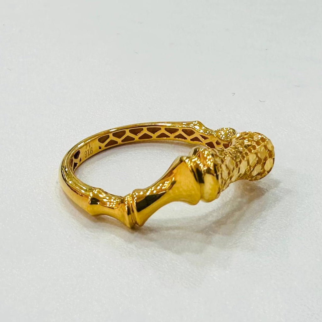 22K / 916 Gold Sculpted Bamboo Rings – Bold Artistic Design - Best Gold Shop 22k gold 22k gold ring 916 gold Rings