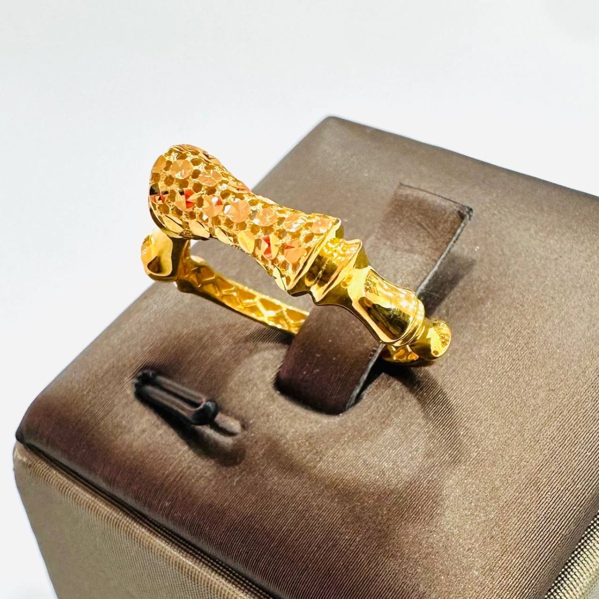 22K / 916 Gold Sculpted Bamboo Rings – Bold Artistic Design - Best Gold Shop 22k gold 22k gold ring 916 gold Rings