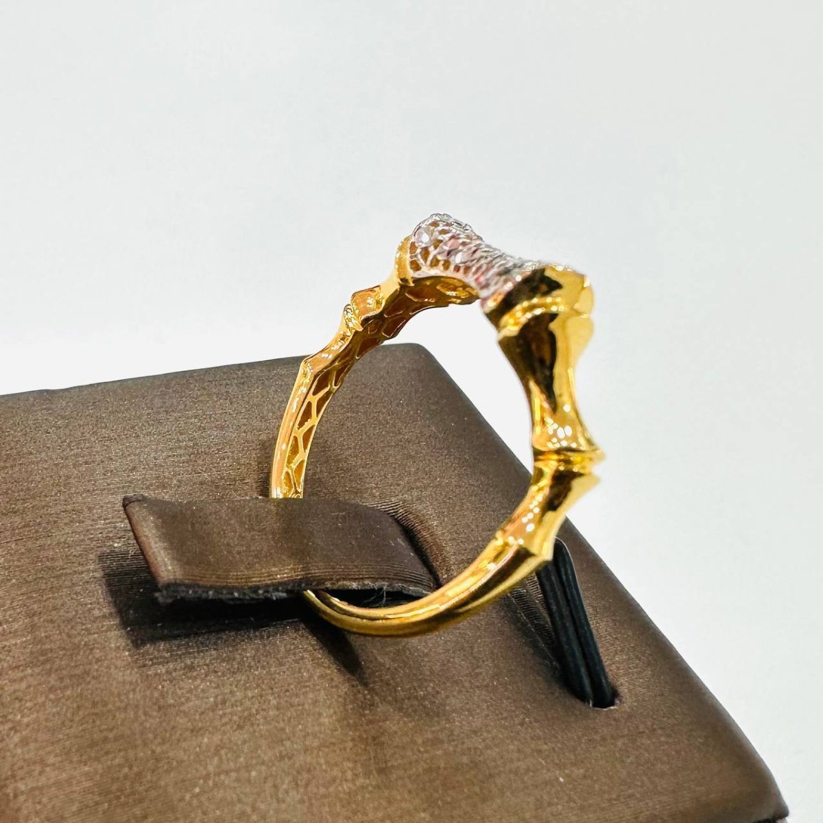 22K / 916 Gold Sculpted Bamboo Rings – Bold Artistic Design - Best Gold Shop 22k gold 22k gold ring 916 gold Rings