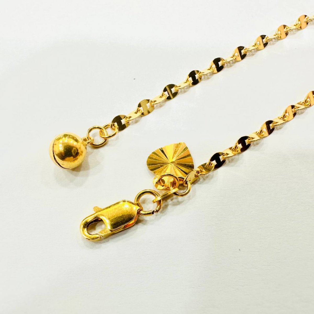 22k / 916 Gold Shiny Ingot Bracelet With bell - Best Gold Shop 22k gold 22k gold bracelet 916 gold Bracelets