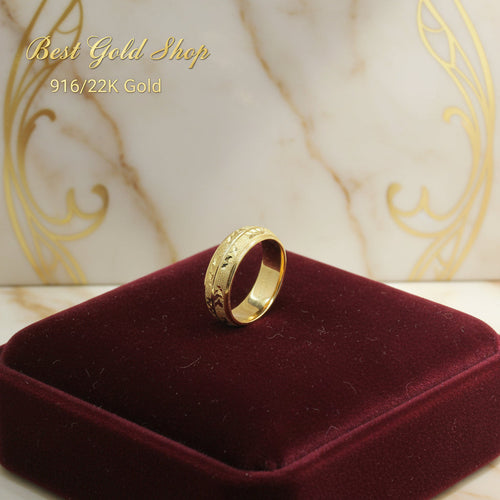 22k / 916 Gold Slim Hollow Ring V3RingsBest Gold Shop