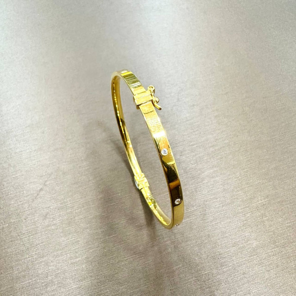 22k / 916 Gold Small Crystal Slim Bangle - Best Gold Shop 22k gold 22k gold bangle 22k gold bracelet 916 gold