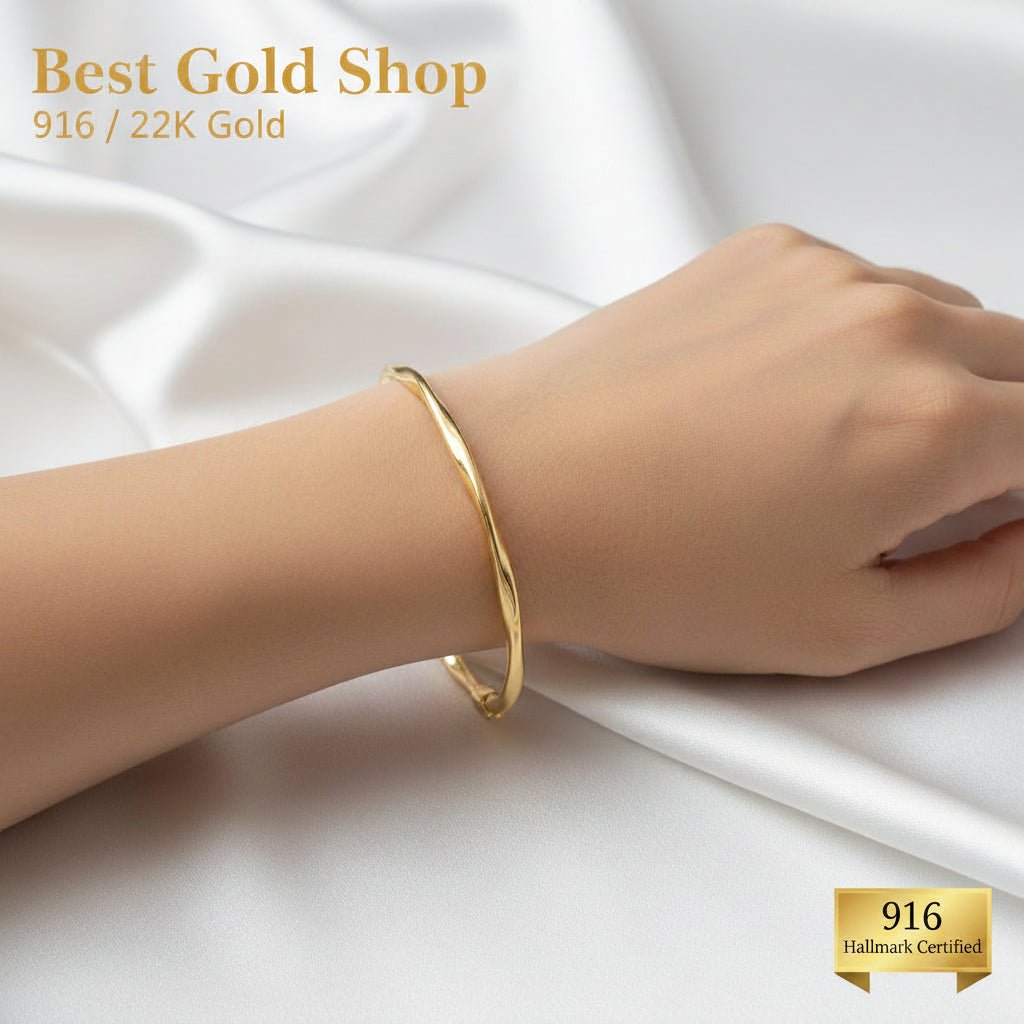 22k / 916 Gold Solid Infinity Bangle Simple and ElegantbangleBest Gold Shop