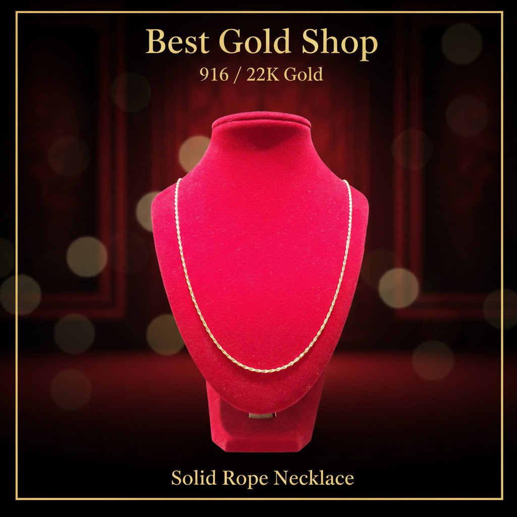 22k / 916 gold solid rope necklace by Best Gold ShopNecklacesBest Gold Shop
