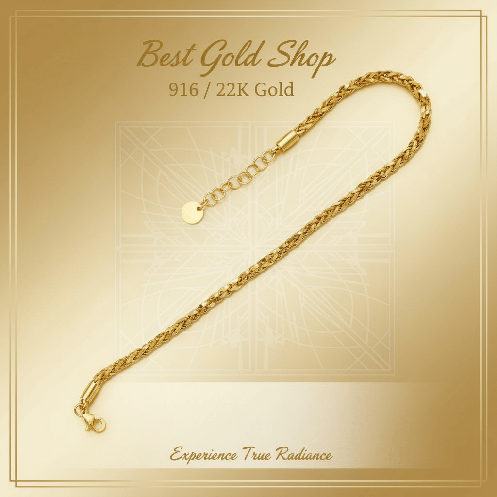 22K / 916 Gold Solid Spike Bracelet With Extension and Diamond Cutting - 22k gold 22k gold bracelet 916 gold Bracelets