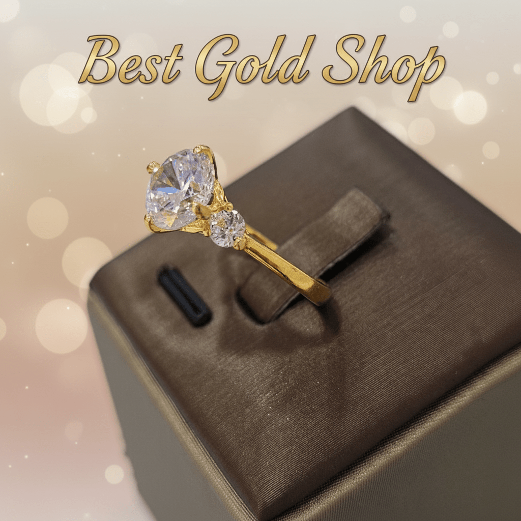22k / 916 Gold Solitaire Rings Lab Grown Bold Design V2 - 22k gold 22k gold ring 916 gold Rings