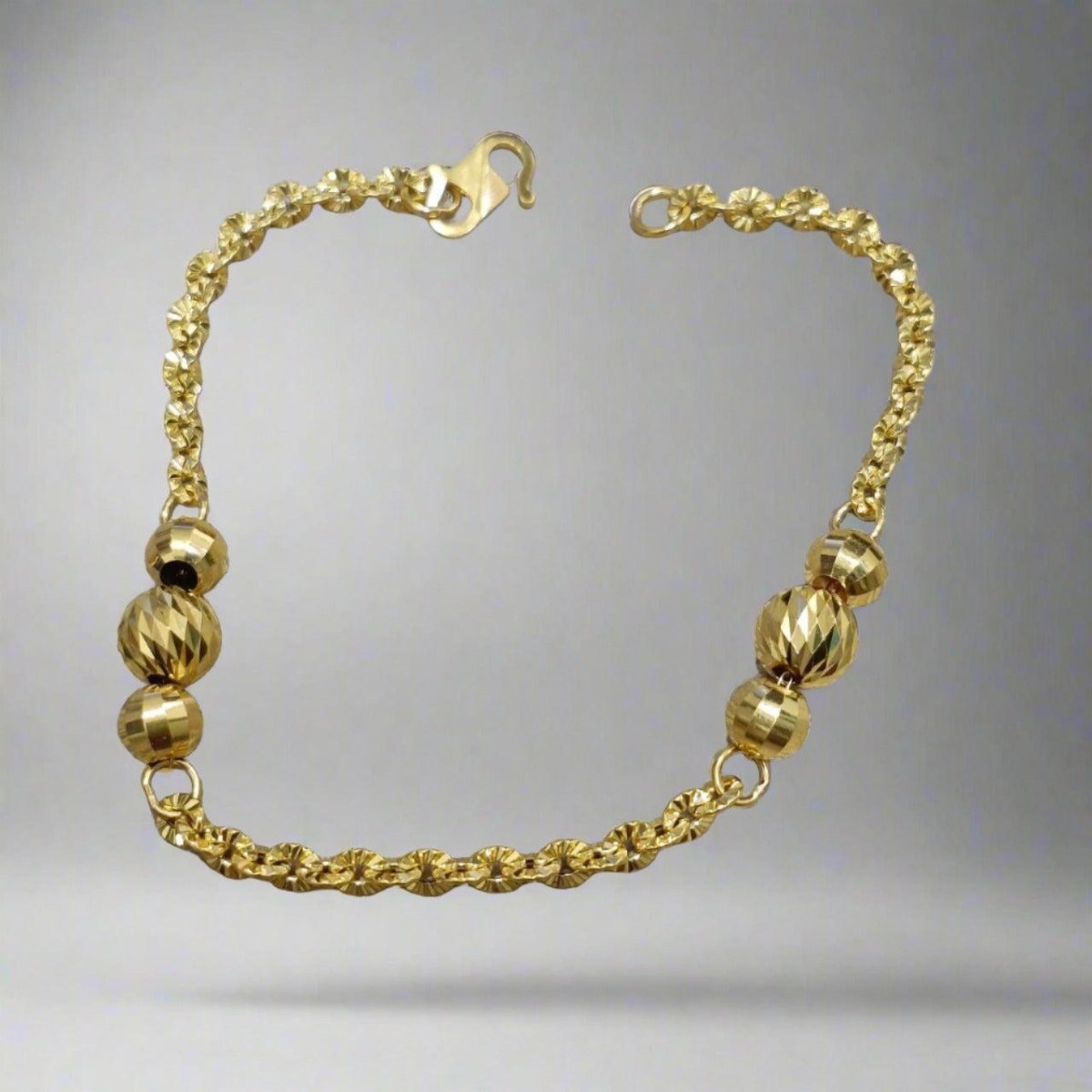 22k / 916 Gold Sunflower and Ball bracelet - Best Gold Shop