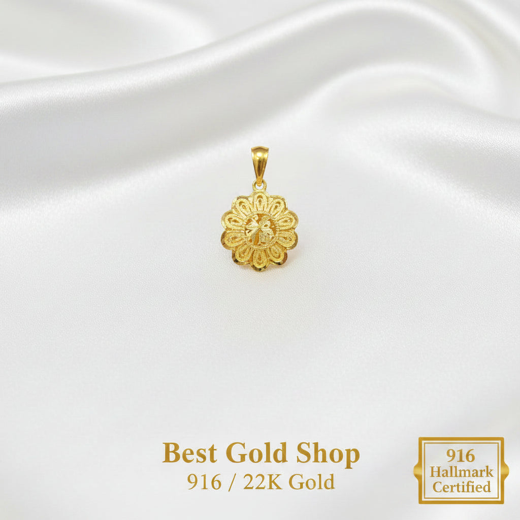 22k / 916 Gold Sunflower Pendant by Best Gold ShopCharms & PendantsBest Gold Shop