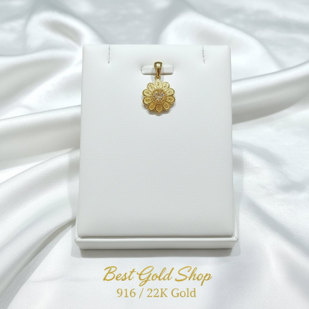 22k / 916 Gold Sunflower Pendant Simple and ElegantCharms & PendantsBest Gold Shop