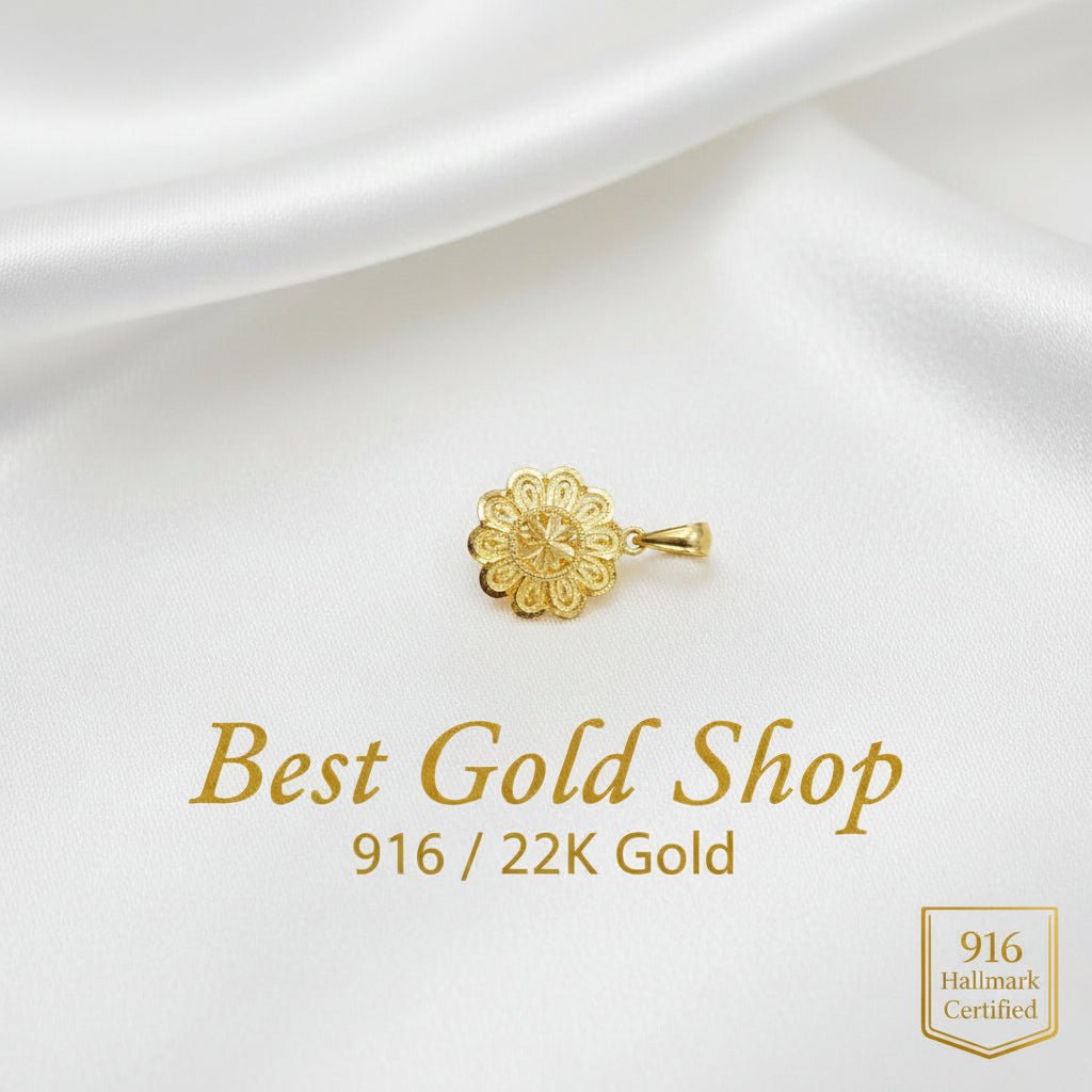 22k / 916 Gold Sunflower Pendant Simple and ElegantCharms & PendantsBest Gold Shop