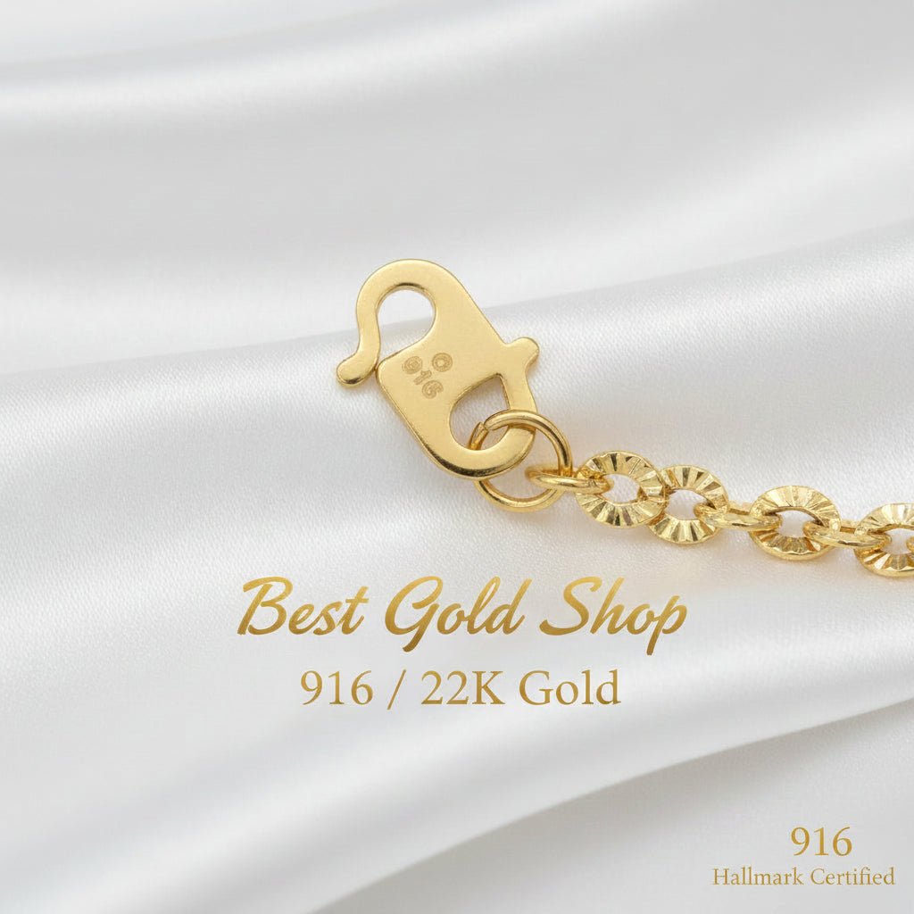 22k / 916 Gold Sunflower with Dangling Heart Bracelet By Best Gold ShopBraceletsBest Gold Shop
