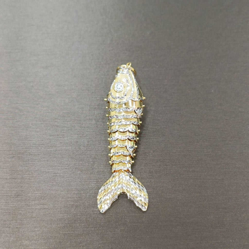 22k / 916 Gold Super Nice Fish Pendant 2 tone - Best Gold Shop 22k gold 22k gold pendant 916 gold 916 gold