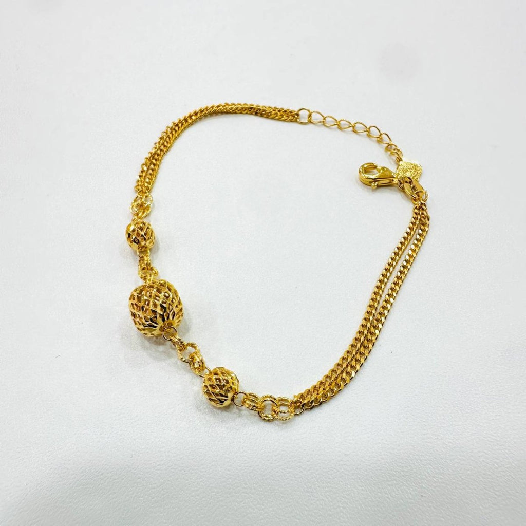 22k / 916 Gold Triple Ball Bracelet - Bold and Simple - Best Gold Shop 22k gold 22k gold bracelet 916 gold Bracelets