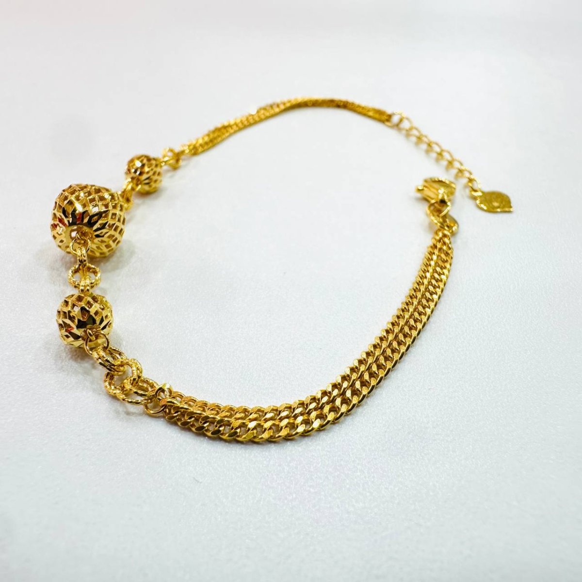 22k / 916 Gold Triple Ball Bracelet - Bold and Simple - Best Gold Shop 22k gold 22k gold bracelet 916 gold Bracelets