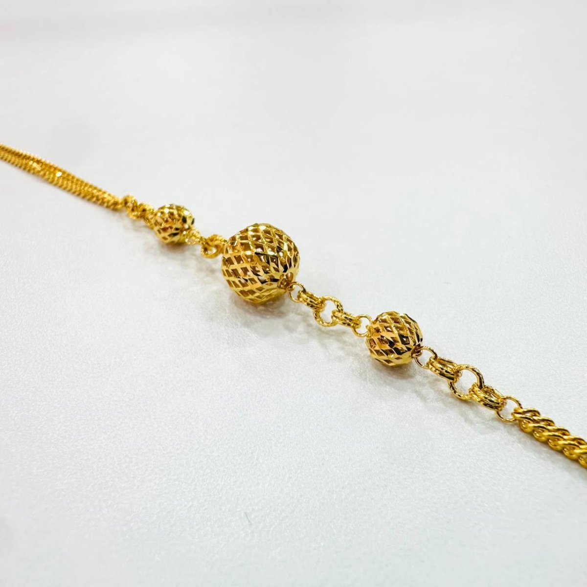 22k / 916 Gold Triple Ball Bracelet - Bold and Simple - Best Gold Shop 22k gold 22k gold bracelet 916 gold Bracelets