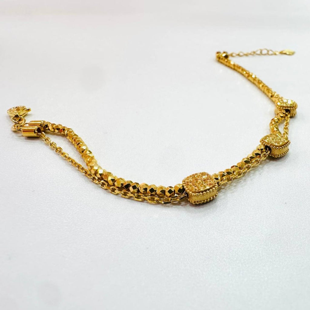 22K / 916 Gold Triple Cube Bracelet – Elegant with a Fine Finish - Best Gold Shop 22k gold 22k gold bracelet 916 gold Bracelets