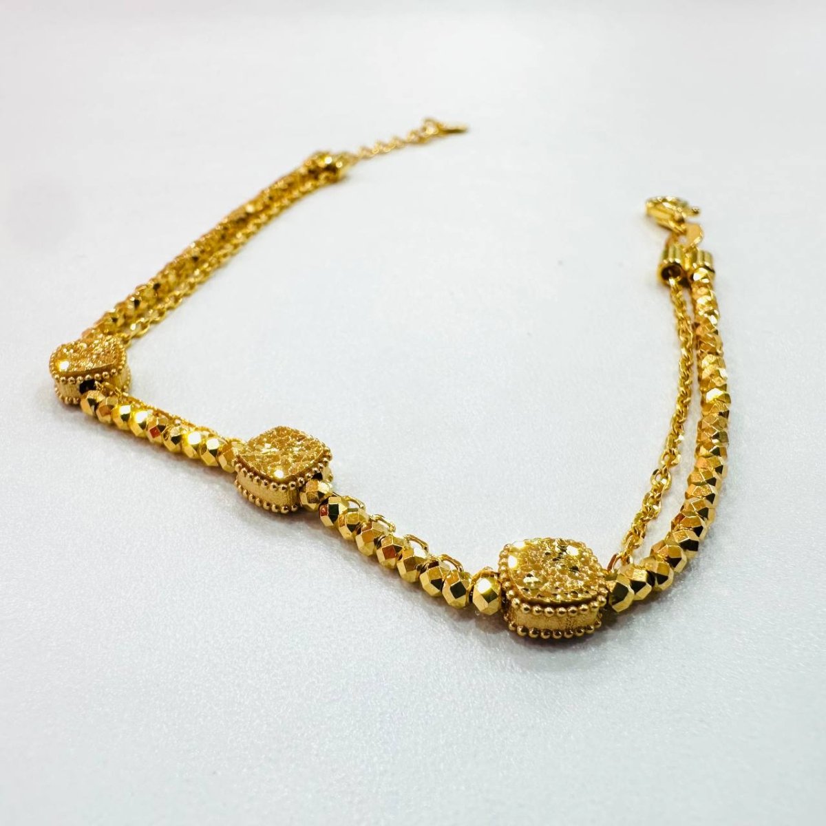 22K / 916 Gold Triple Cube Bracelet – Elegant with a Fine Finish - Best Gold Shop 22k gold 22k gold bracelet 916 gold Bracelets