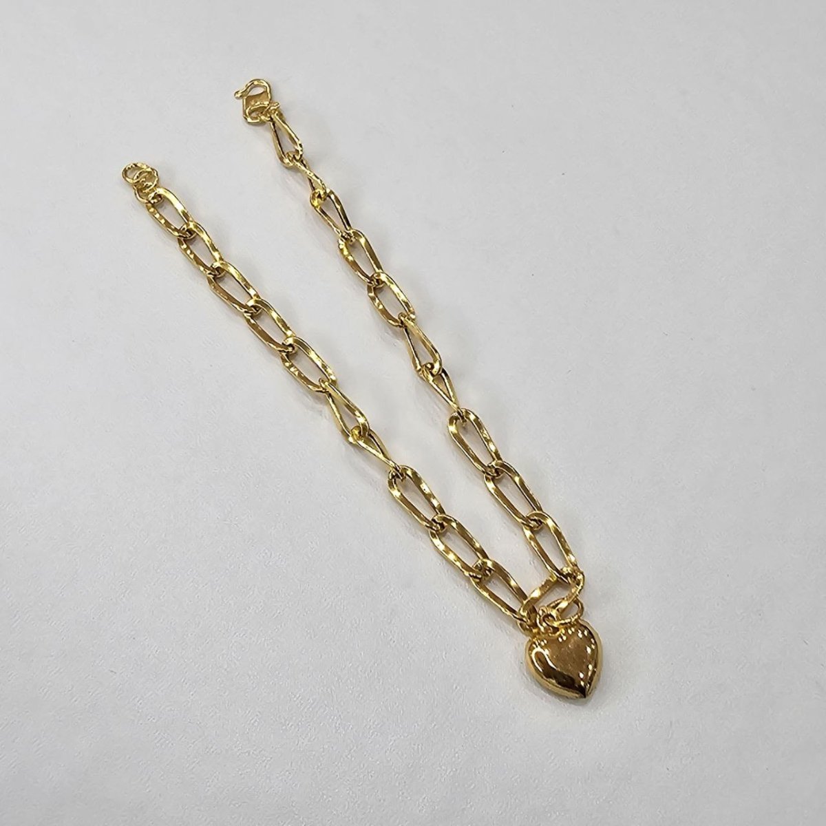 22k / 916 Gold Twisted Anchor Bracelet with Dangling Heart - Best Gold Shop 22k gold 22k gold bracelet 916 gold Bracelets