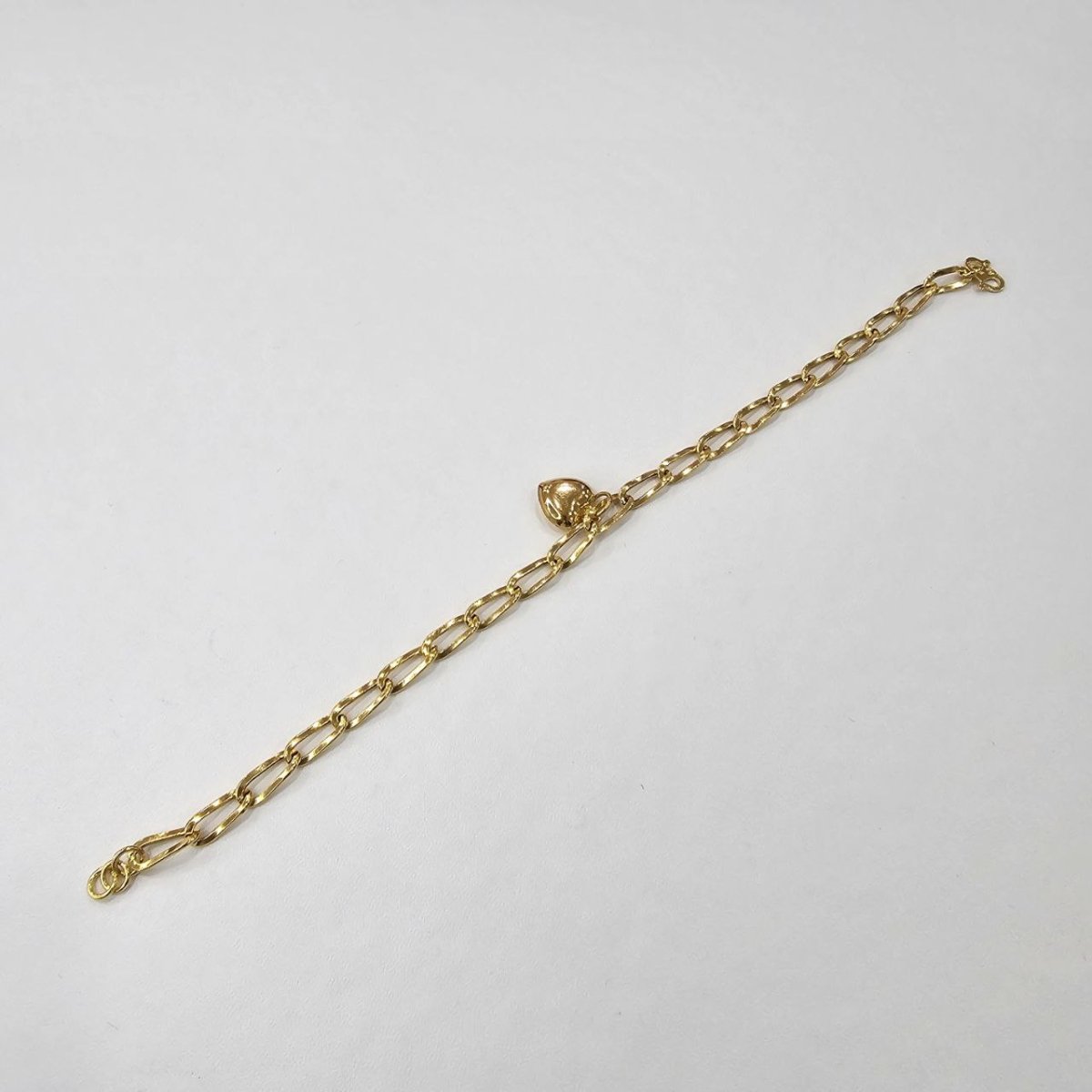 22k / 916 Gold Twisted Anchor Bracelet with Dangling Heart - Best Gold Shop 22k gold 22k gold bracelet 916 gold Bracelets
