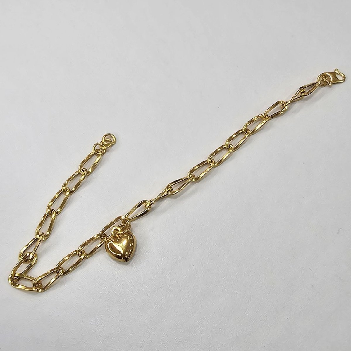 22k / 916 Gold Twisted Anchor Bracelet with Dangling Heart - Best Gold Shop 22k gold 22k gold bracelet 916 gold Bracelets