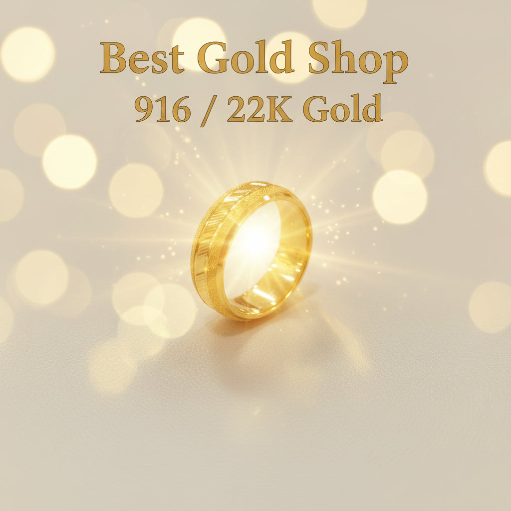 22k / 916 Gold Wide Hollow Ring Design 4 by Best Gold ShopRingsBest Gold Shop