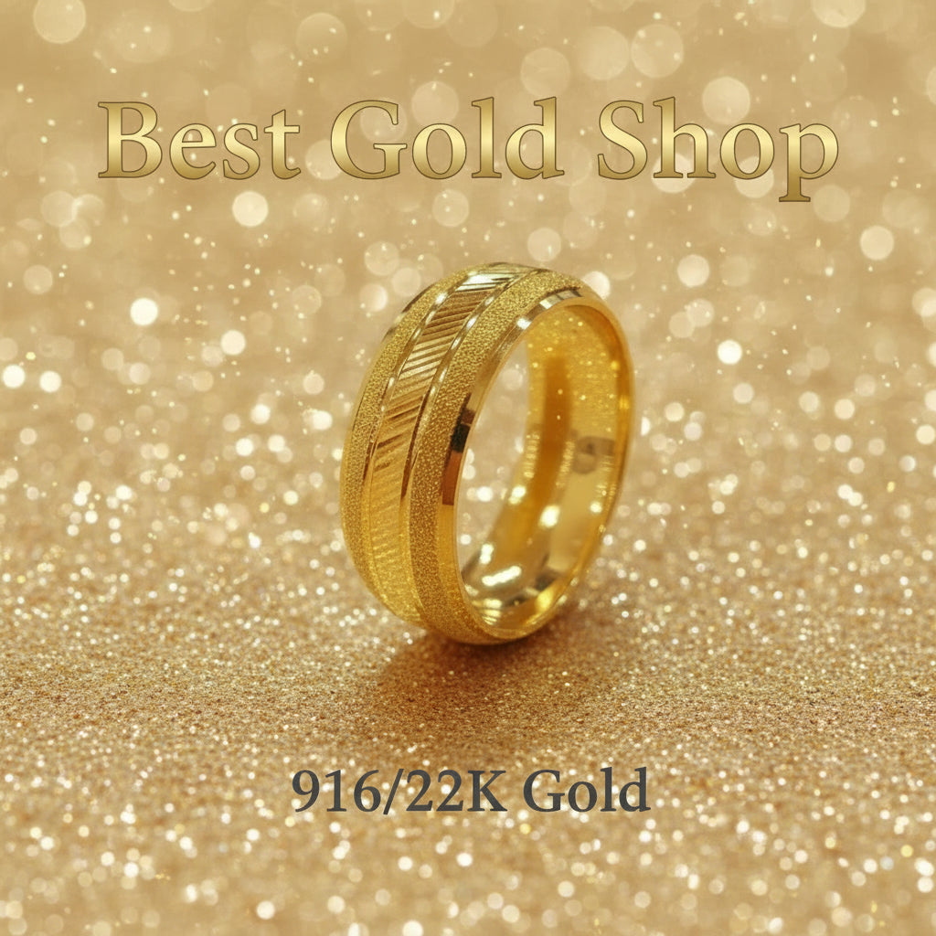 22k / 916 Gold Wide Hollow Ring Design 4 by Best Gold ShopRingsBest Gold Shop