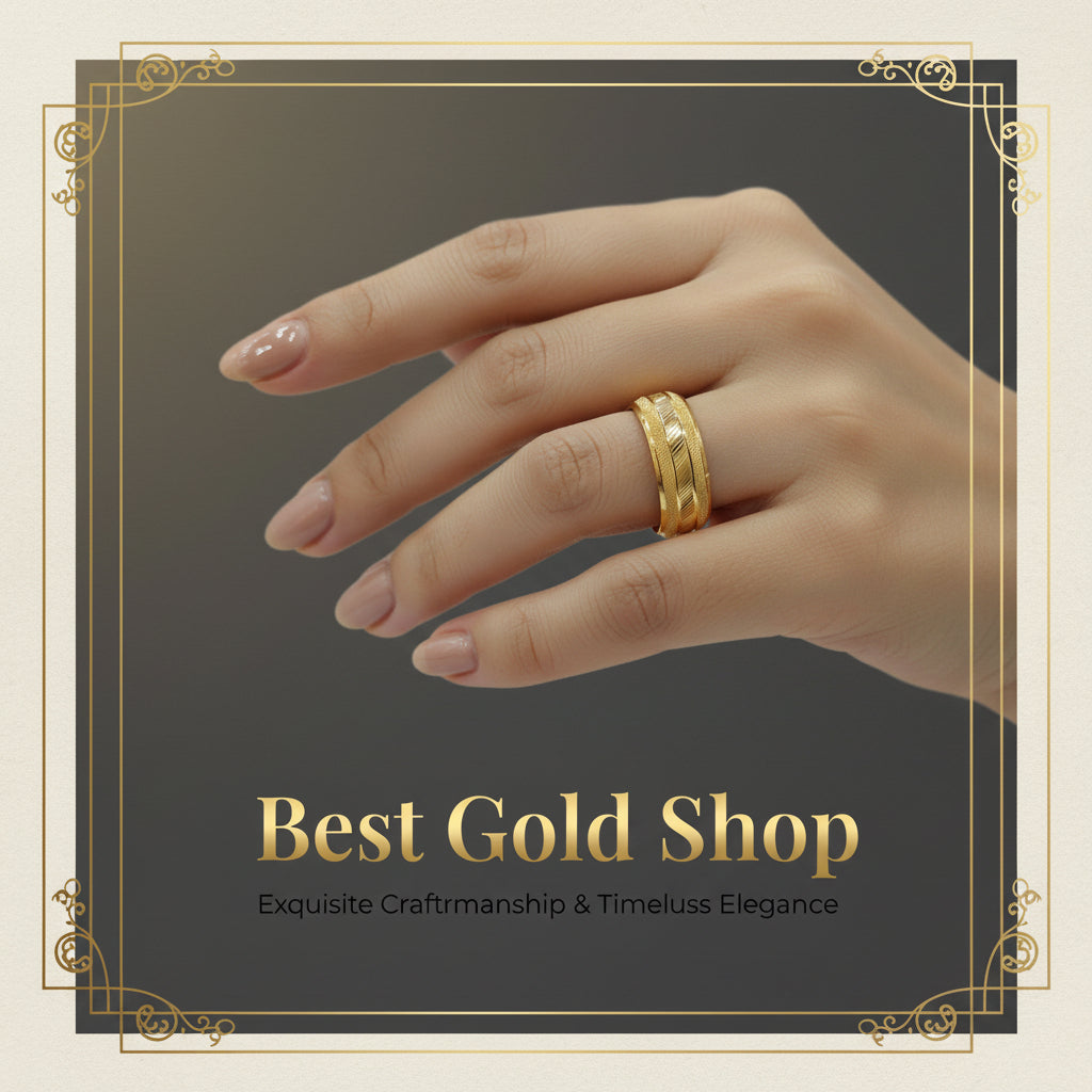 22k / 916 Gold Wide Hollow Ring Design 4 by Best Gold ShopRingsBest Gold Shop