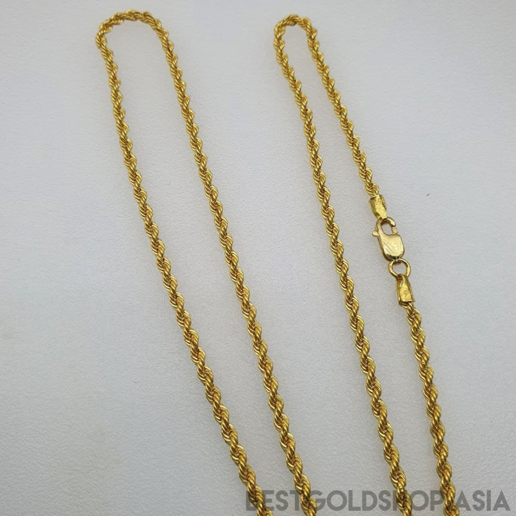 22K / 916 Hollow Rope Gold Necklace - Best Gold Shop 22k gold 22k gold necklace 916 gold Necklaces