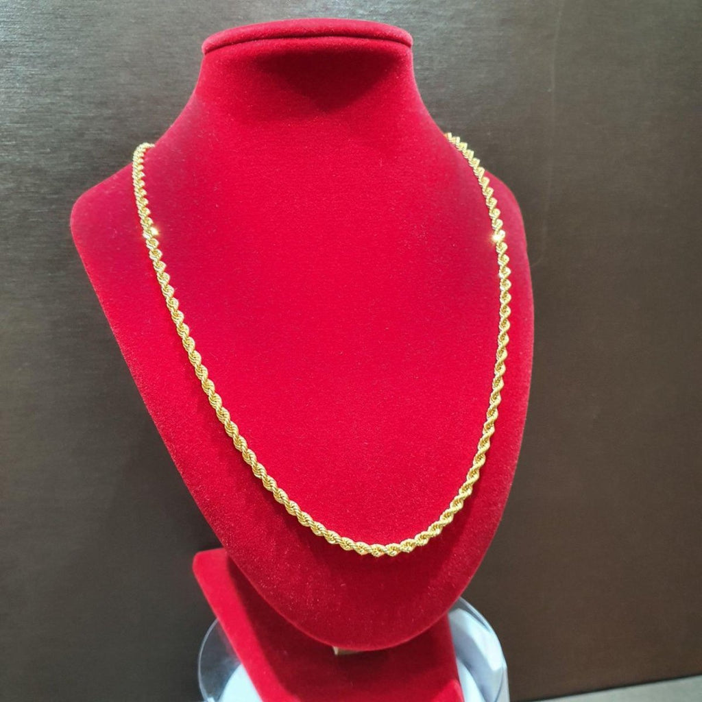 22K / 916 Hollow Rope Gold Necklace - Best Gold Shop 22k gold 22k gold necklace 916 gold Necklaces