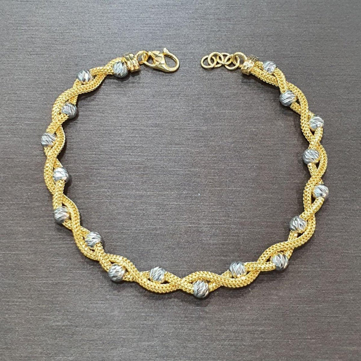 22k / 916 Spiral ball bracelet 2 tone - Best Gold Shop 22k gold 22k gold bracelet 916 gold Bracelets