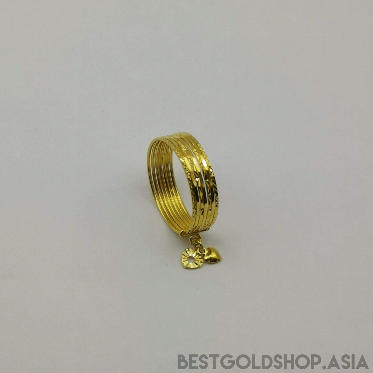 22K Gold 7 in 1 Ring with dangling heart - Best Gold Shop 22k gold 22k gold ring 916 gold 916 gold