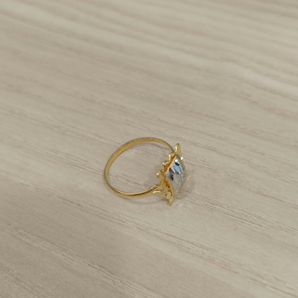916 Gold Two-Tone Biscot V3 Ring | Elegant 22K Gold Design