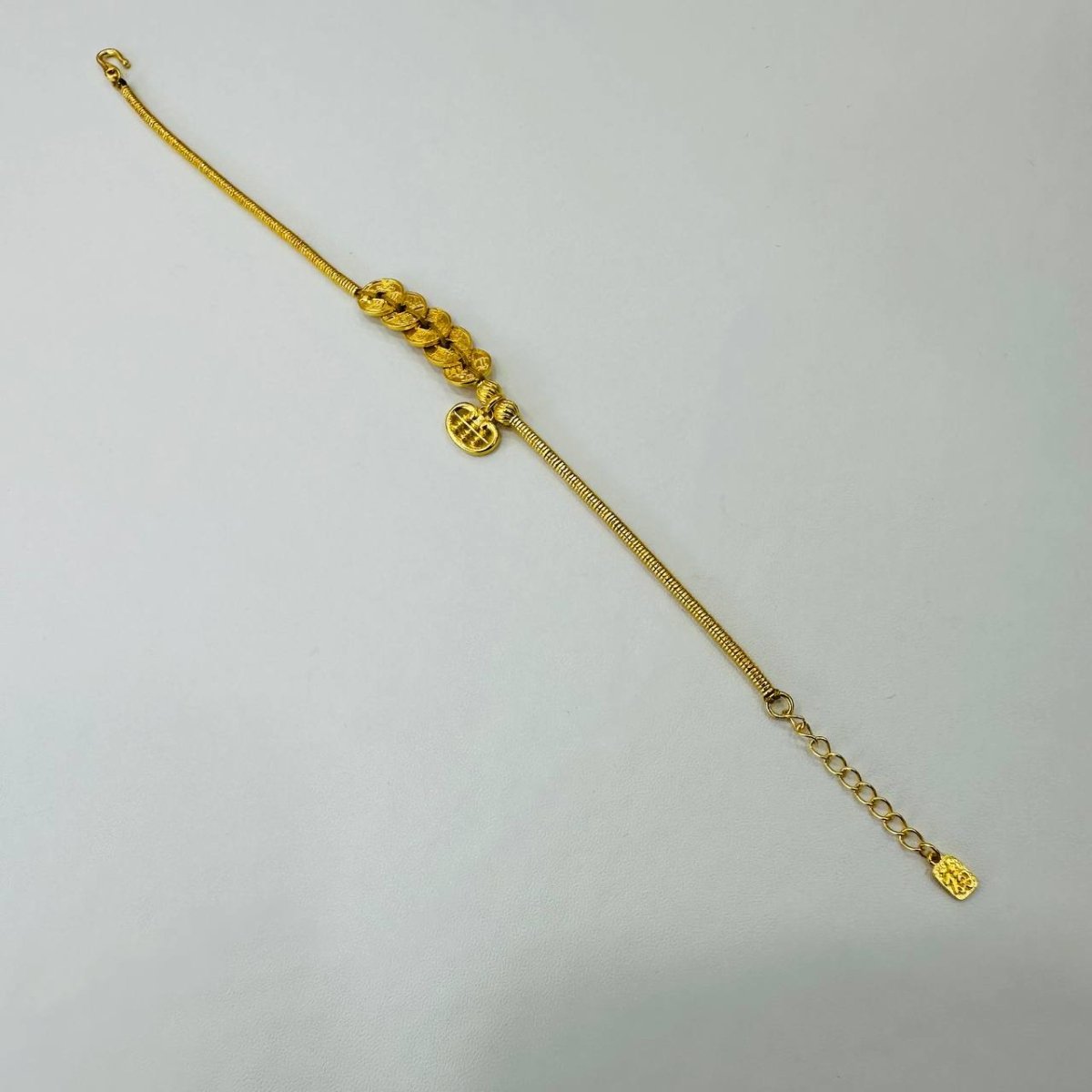 24k / 999 Gold Five Coins and abacus Bracelet by Best Gold Shop - Best Gold Shop 24k gold 24k gold bracelet 999 gold Bracelets