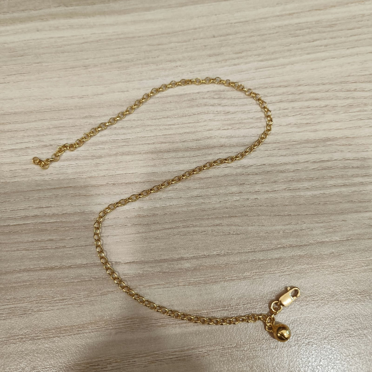 916 Gold Round Link Bell Anklet | Classic 22K Gold