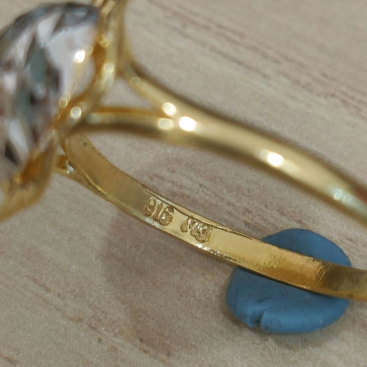 916 Gold Two-Tone Heart Ring | Elegant 22K Gold Design